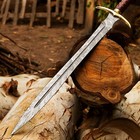 Handmade Damascus Steel Viking Sword Battle Ready Medieval Sword With Sheath