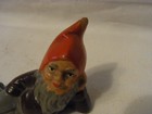 Small Yard Gnome Lies Ceramic Gartenzwerg Vintage German  m