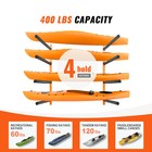 Kayak Storage Wall Mount Hanger Rack For 4 Canoe Paddle Kayak Hanging Hook
