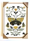 New Bp Home Textile Embroidered Woven Wall Art Garden Butterfly Moth Decor 18x26