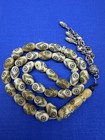 Antique Jewelry Islamic Ottoman Old White Brass Inlays Silver Tassel Beads 45gr