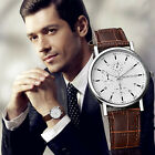 Mens Sport Watch Genuine Leather Strap Automatic Wrist Watch Quartz Watches