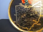Vintage Metal tin Souvenir Ohio State Tray State Flower Scarlet Carnation 