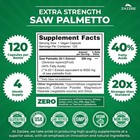 Zazzee Extra Strength Saw Palmetto 20 1 Extract  6000 Mg Strength  120 Capsules