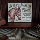 Antique Primitive Vintage Style Horse Blanket Advertising Pony Equestrian Sign