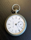 Antique Hampden Watch Co  Open-face Silver Pocket Watch Black Roman Numerals