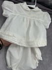 Vintage Mayfair Baby Embroidered White Dress   Bonnet Set 0-6 Months Floral Lace