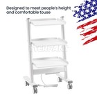 Dental 4 Drawers Mobile Acrylic Cabinet Wooden Cart trolley Cart With Socket Us
