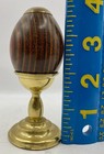 Vintage Van Cort Wood   Brass Egg Kaleidoscope W Brass Stand 3 75    Usa
