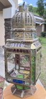 Moroccan Lantern Stained Glass Pierced Metal Candle Holder Hanging  22    Tall