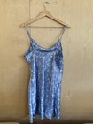 Morgan Taylor Intimate Blue white Floral Full Slip Adjustable Strap Women   s M