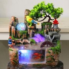 Indoor Tabletop Water Fountain Rockery Waterfall Decor  Home Led Resin Ornament
