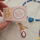 3 Vintage Avon Kids Cameo Cheerleader Western Blues Necklaces With Boxes
