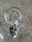 Vintage Sterling Silver Base Glass Swan Handle Gravy Boat Creamer