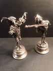 Pair Of Antique Bronze Statue Signed Guillaume  France C 1910  Silvered  Music