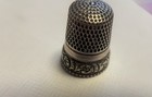 Silver Antique Stern Brothers Slash Pattern Sterling Stamp 925 Size 8 Thimble