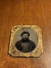 Antique Civil War Ambrotype Photograph 1862  2c Stamp Irs Bank Check On Back