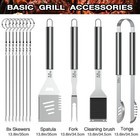 Comprehensive 35-piece Grill Set stainless Steel Bbq Tools With Thermometer  mat