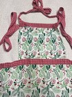 Vintage Christmas Holly Berries Bib Apron Red Plaid Ruffle Trim Pinafore