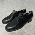 Vtg Munro American Women 10 5m Black Leather Stretch Oxford Shoes Made In Usa