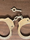 Valor Double Lock Handcuffs W  Key Chain Linked Police Style Cuffs Excellent Con