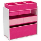 6 Bin Toy Organizer W  Reusable Stickers Fun Storage Solution Kids Playroom New