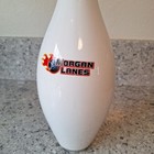 Morgan Lanes Colorado White Red Stripe Bowling Pin Regulation Happy Birthday