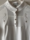 Fair Play Equestrian White Show Shirt Women   s M Mesh Vented Crystals Riding