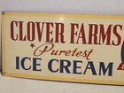 Original 1950 s Clover Farms Ice Cream Advertising Sign Awesome Graphics