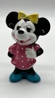 Vtg Minnie Figurine Walt Disney Productions Japan Pink Shirt White Polka Dots