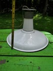 Vintage White Enamel Porcelain Gas Station Barn Industrial Lights 14 1 4    