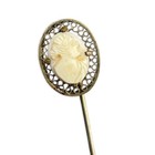 Antique Vintage Victorian Cameo Carved Shell Stick Hat Pin