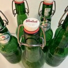 Set Of 6  Grolsch Beer Green Glass Bottles With Flip Swing Top  