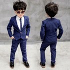 Chic Kids Boys Suits Formal Children Prom Page Wedding Party Suit Black Red Blue
