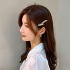 Crystal Duckbill Bangs Clip Sweet Style Wheat Hairpin Hair Clip Leaves Zircon   