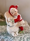 Vintage Napco Japan S9810 Ceramic White Pixie Elf Spaghetti Trim Figurine Htf 