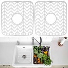 Sink Protector Mat 2 Pack Plastic With Center Drain Cutout Protect Sink 11 X 12 