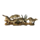 Wolf Pack Sculpture 14 Inches Long 