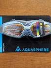 Aqua Sphere Fastlane Swim Goggles Red Titanium Mirrored Anti Fog New