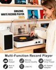 Bluetooth Record Player With External Stereo Speakers  Vintage 3-speed White