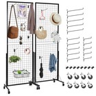 2 3x 5 6ft Grid Wall Panels  Metal Display Stand Rack For Store Or Home