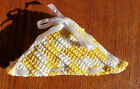 Lot Of 4 New Yellow   White Handmade-crocheted 100  Cotton Dish washcloths