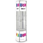 81 1in Portable Round Twist Display Counter With Shelves clear Magnetic Panels