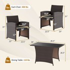 3 Pieces Wicker Bistro Set Balcony Furniture Set W  Tempered Glass Dining Table