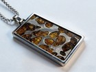 Genuine Sericho Pallasite Meteorite Pendant  Titanium Steel Space Jewelry Gift