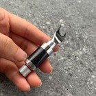 4 Pieces Rhodium Plated Y Spade Plug Black Carbon Fiber Speaker Cable Connector