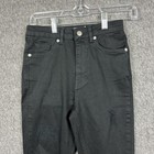 Na-kd Jeans Womens 34 Black High Waist Distressed Skinny Denim Pants Ripped