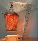 Vintage Mcm Moss Lamp Mid Century Modern Lighting Lucite Acrylic Spun Shade 50s