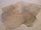  3630    bridal Og vintage 1910s Wide Ivory Needlerun Netlace Wedding Handkerchief