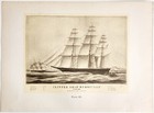 1952 Clipper Ship Hurricane Ny Plate Lithograph Print Currier   Ives Dwll14